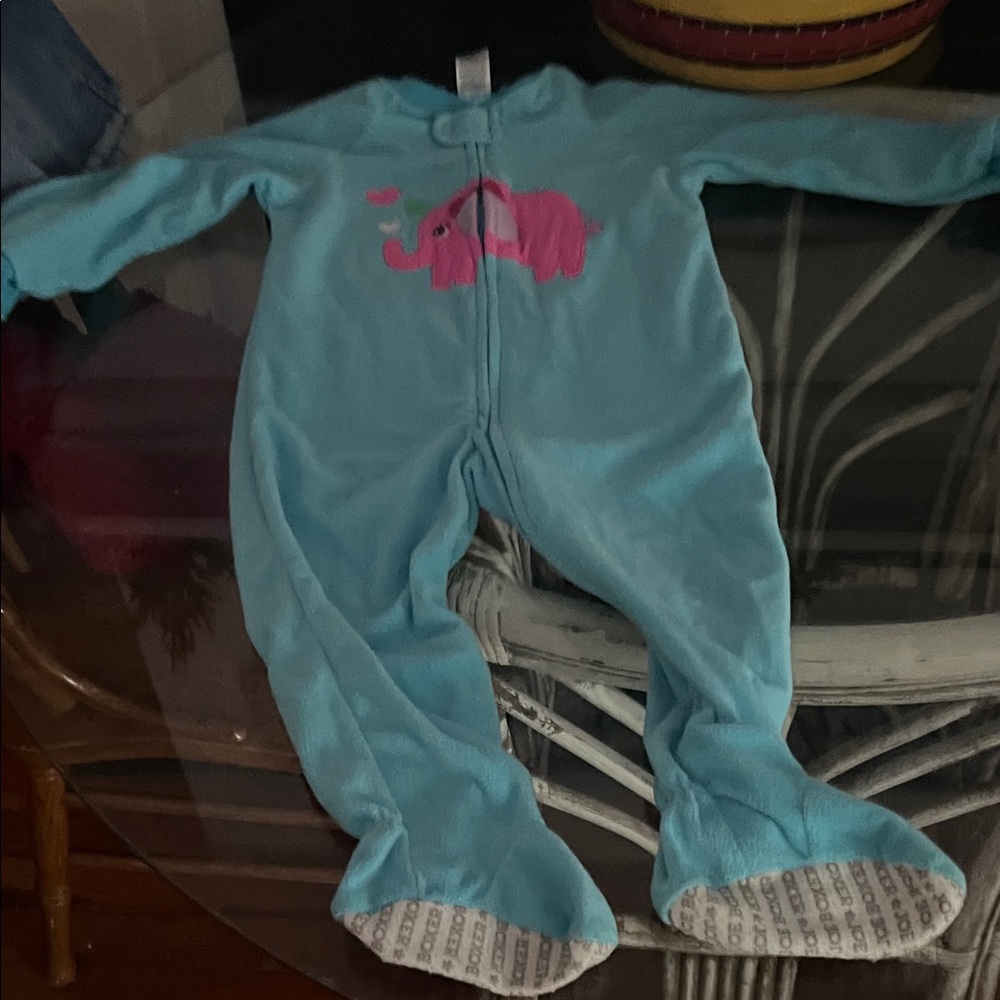 Joe Boxer Light Blue Kids Pajamas with Pink Elephant
